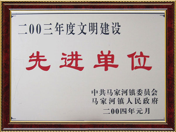 2003年度文明建設(shè)先進單位 2003年度文明建設(shè)先進單位